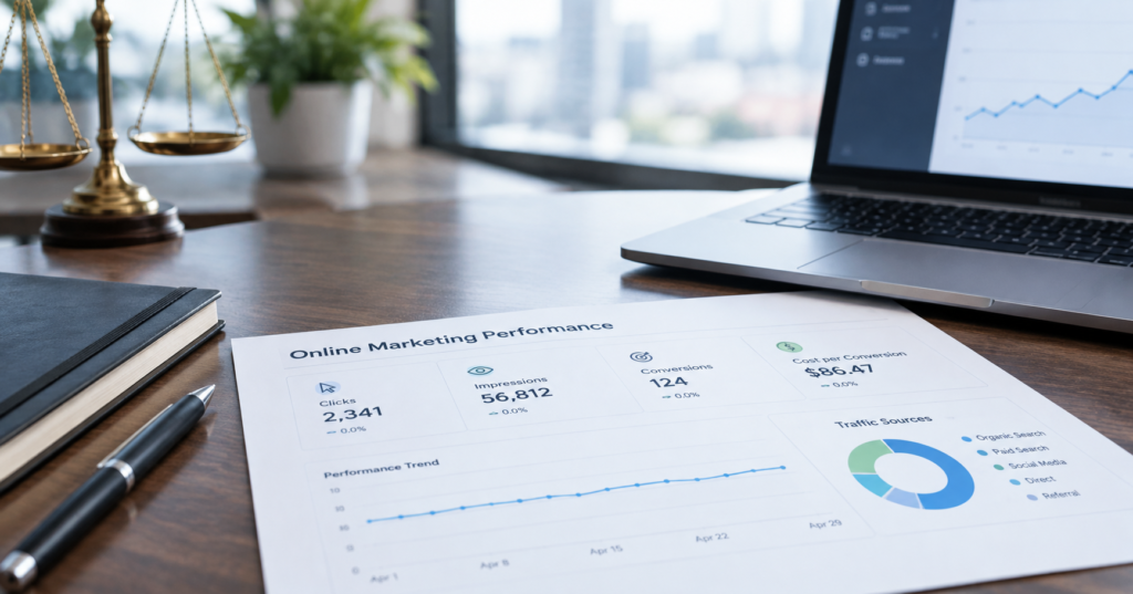 An online marketing for law firms report for a cheap online marketing campaign.