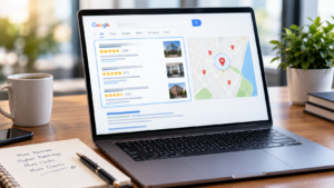 The google map pack showing high review figures on a law firm search screen.